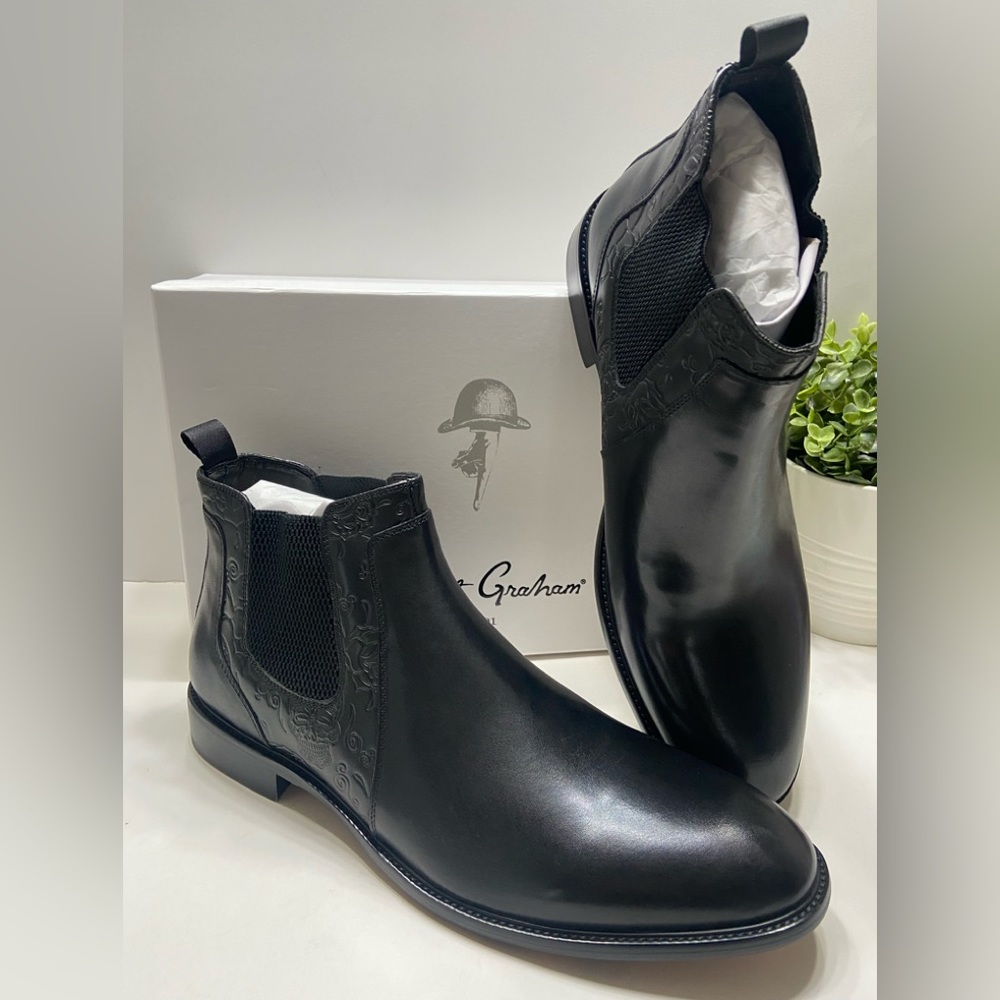 NEW Robert Graham Breton Men’s Leather Chelsea Boots Black 12, 13 $268 - Picture 9 of 9